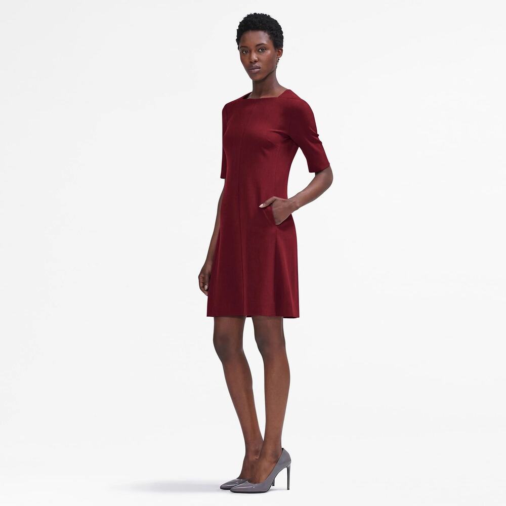 M.M. LaFleur Emily Sheath Dress Magenta Pink Size 4 Short Sleeve Workwear